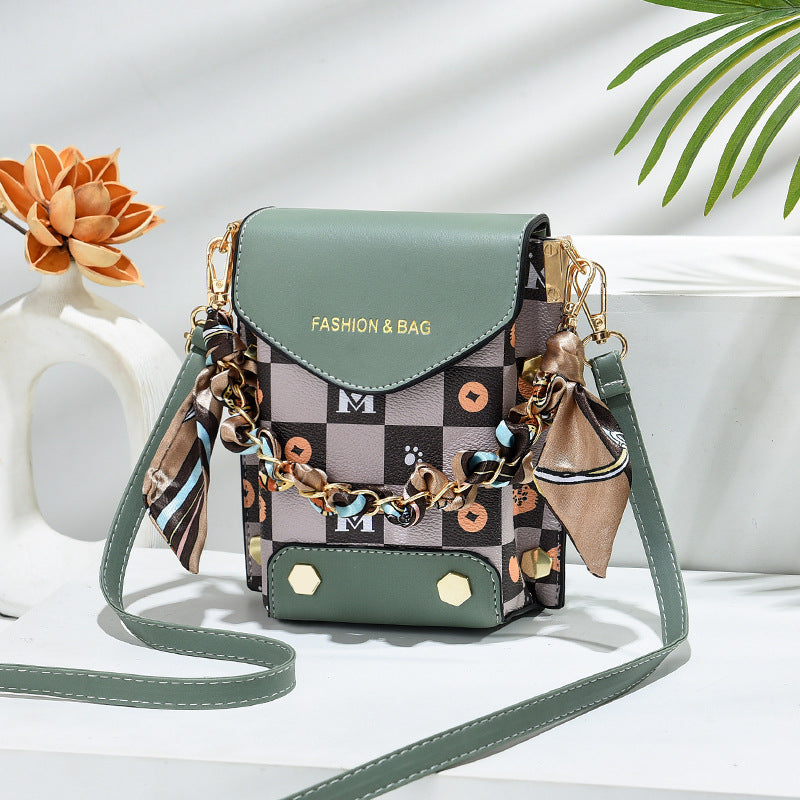 2022 Summer New Mobile Phone Bag Crossbody Bag Women’s Bag Fashion Single Shoulder Retro Small Square Bag Mini Mobile Phone Bag Wholesale