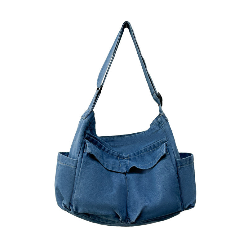 Literary style casual shoulder bag for women, Korean style fashion ins, college students carrying school bags to class, new crossbody bags