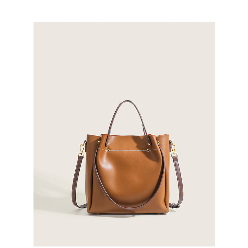 Women's Bags 2023 New Trendy Large Capacity Bucket Bag Women's Shoulder Crossbody Bag Fashionable and Versatile Contrast Color Handbag