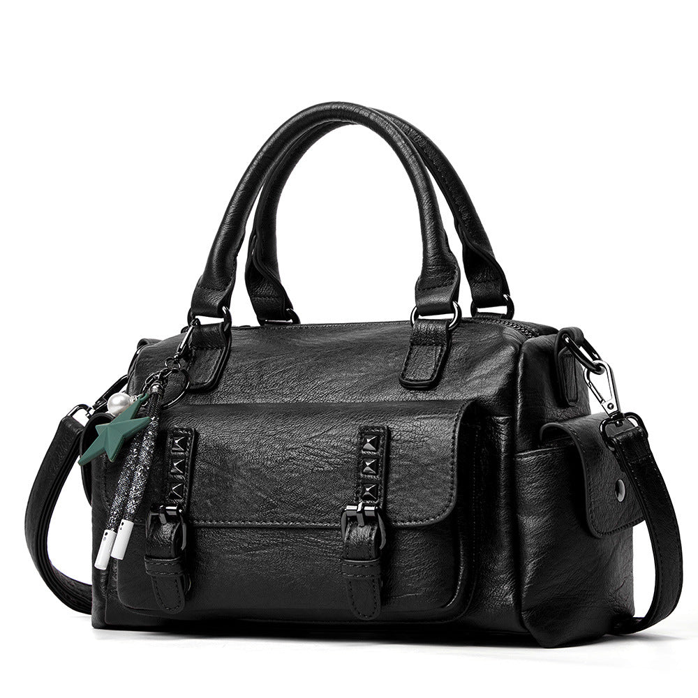 Women's Bags 22 New Large Capacity Liuding Women's Bags European and American Fashion Handbags Soft Leather Trendy One-Shoulder Crossbody Bags for Shipping
