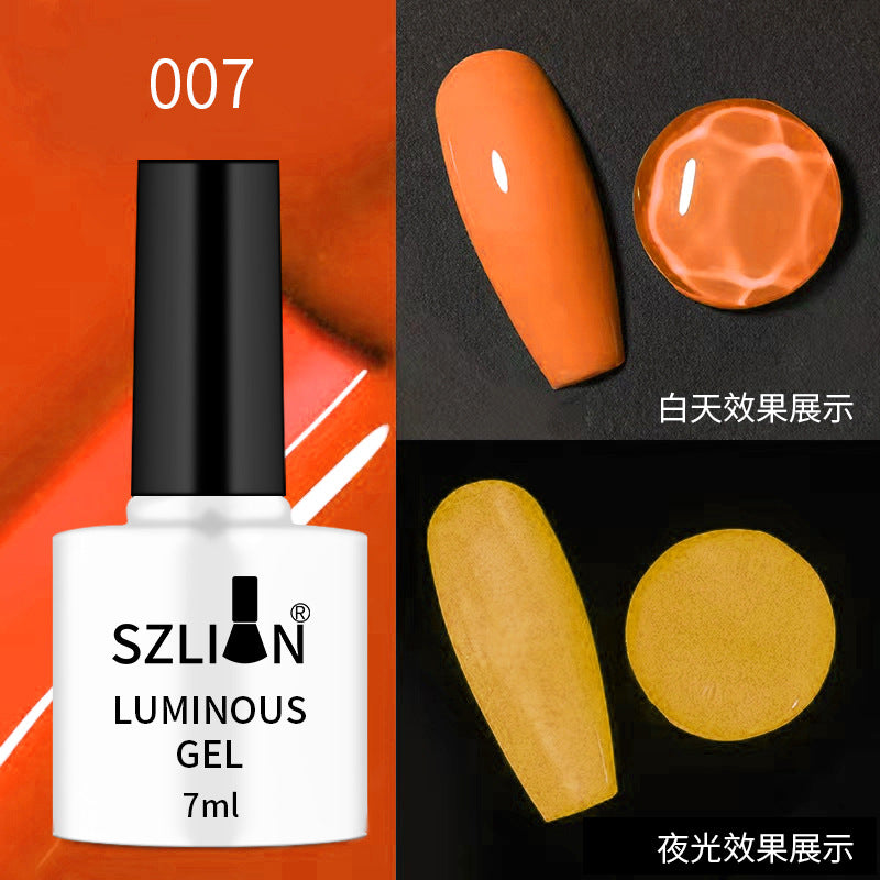 Cross-border popular nail art luminous glue fluorescent color nail polish glue phototherapy glue set popular candy color nail salon exclusive