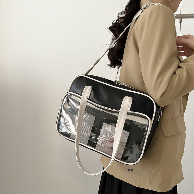 Square Fashion Tote Bag Women 2023 New Soft Leather Large Capacity Shoulder Messenger Bag College Student Ruiying Handbag
