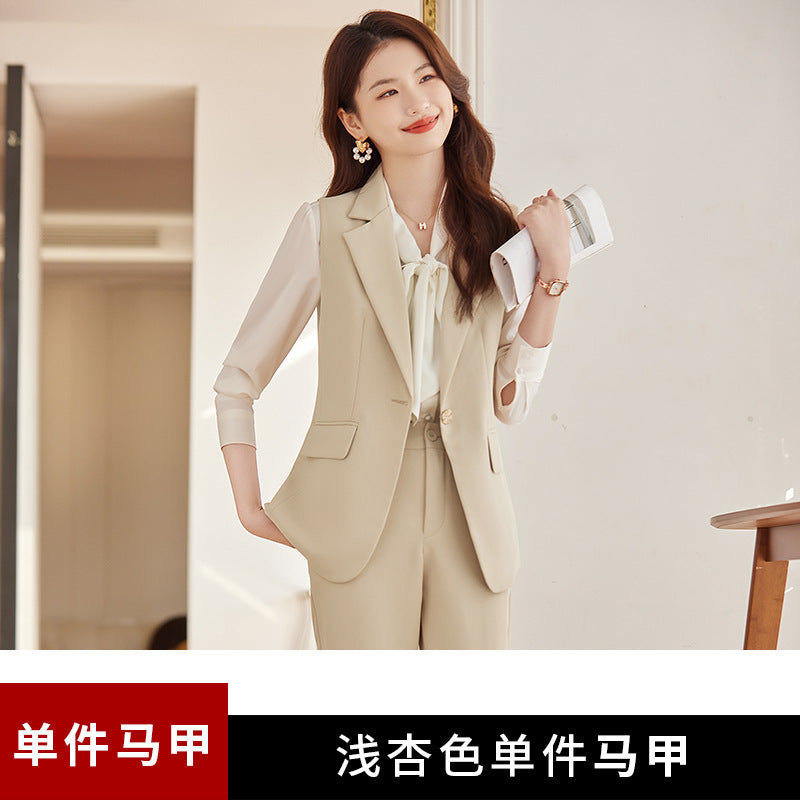 西装马甲女春秋2023年新款时尚休闲正装高级感职业套装气质工作服