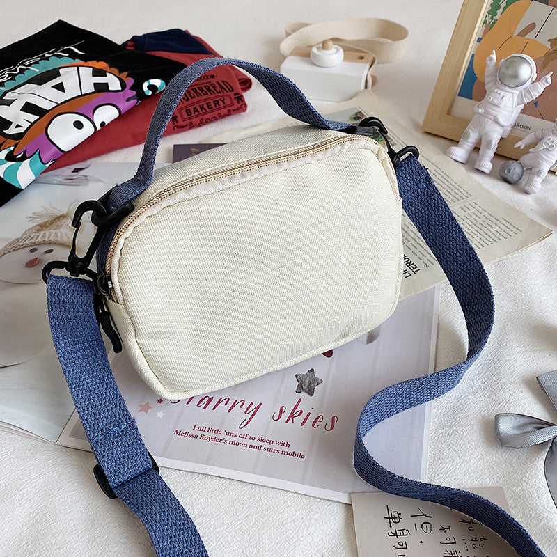 Cute girl canvas bag 2021 new Korean version ins Japanese style Harajuku canvas messenger bag female student shoulder bag