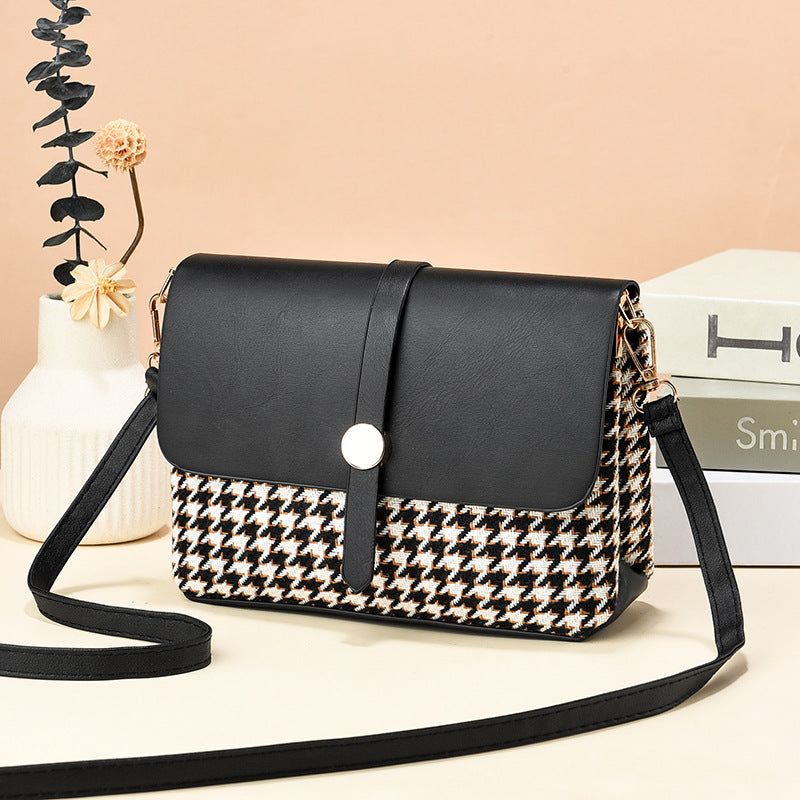 Manufacturer wholesale high-end niche houndstooth bag women's autumn and winter new fashion fashion single shoulder crossbody small square bag