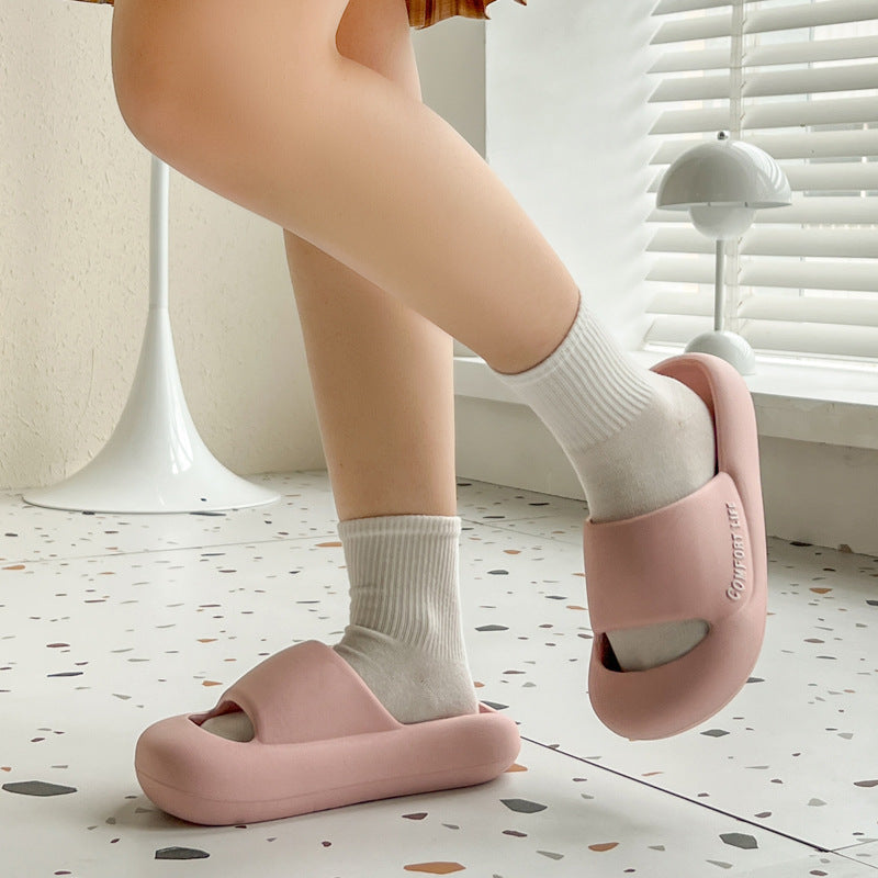 2023 Spring New Baotou Anti-collision Thick-soled Slippers Female Couples Stepping on Shit Feeling Wearing Non-slip EVA Sandals and Slippers Men