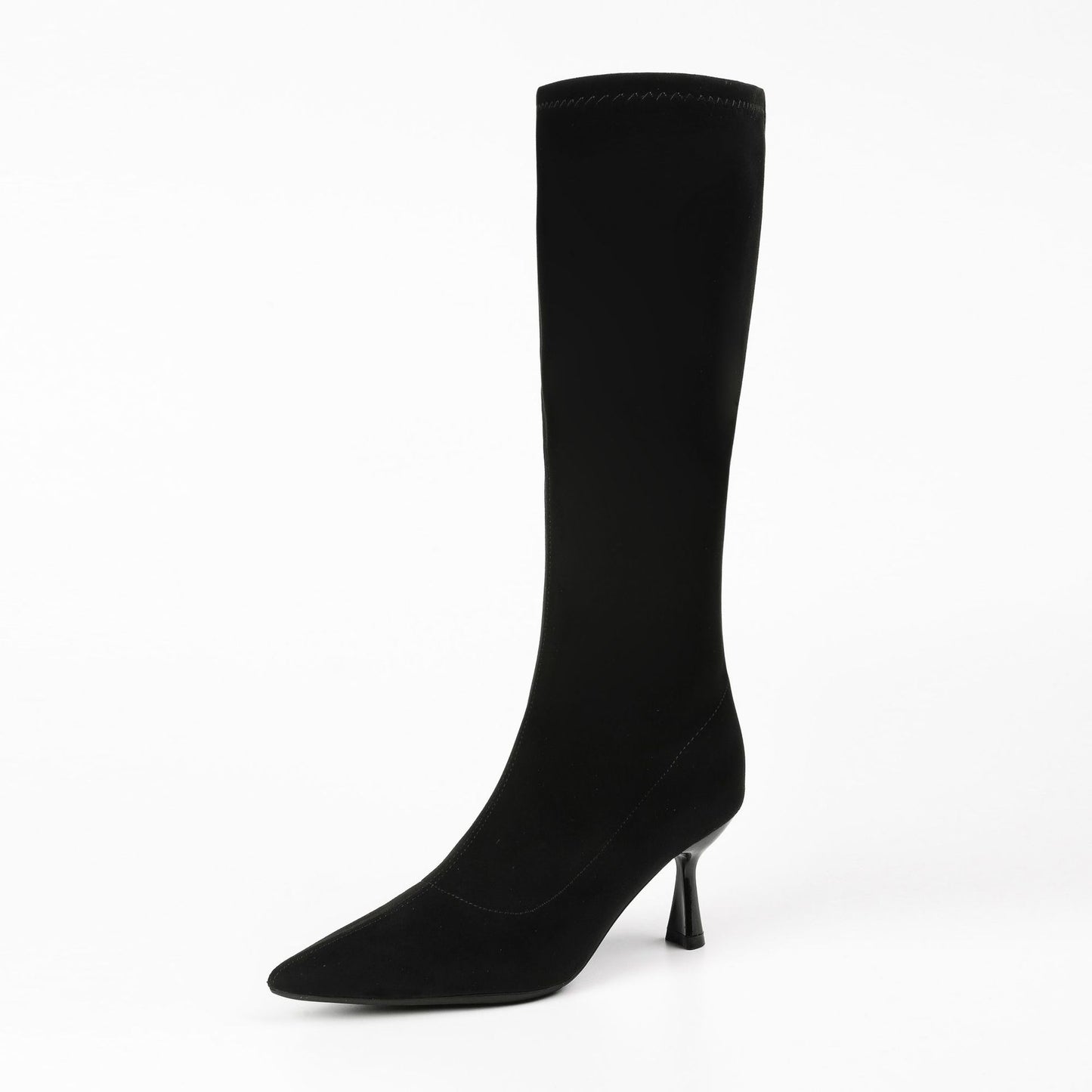 333-3 Europe and the United States new but knee elastic boots thin legs autumn and winter women's slender heel boots suede high boots women