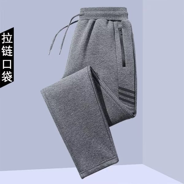 干活穿的工作裤子男宽松口袋带拉链休闲长裤耐磨耐脏大码运动卫裤