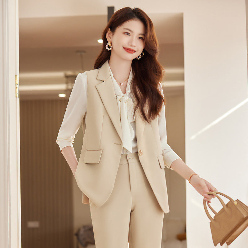 西装马甲女春秋2023年新款时尚休闲正装高级感职业套装气质工作服