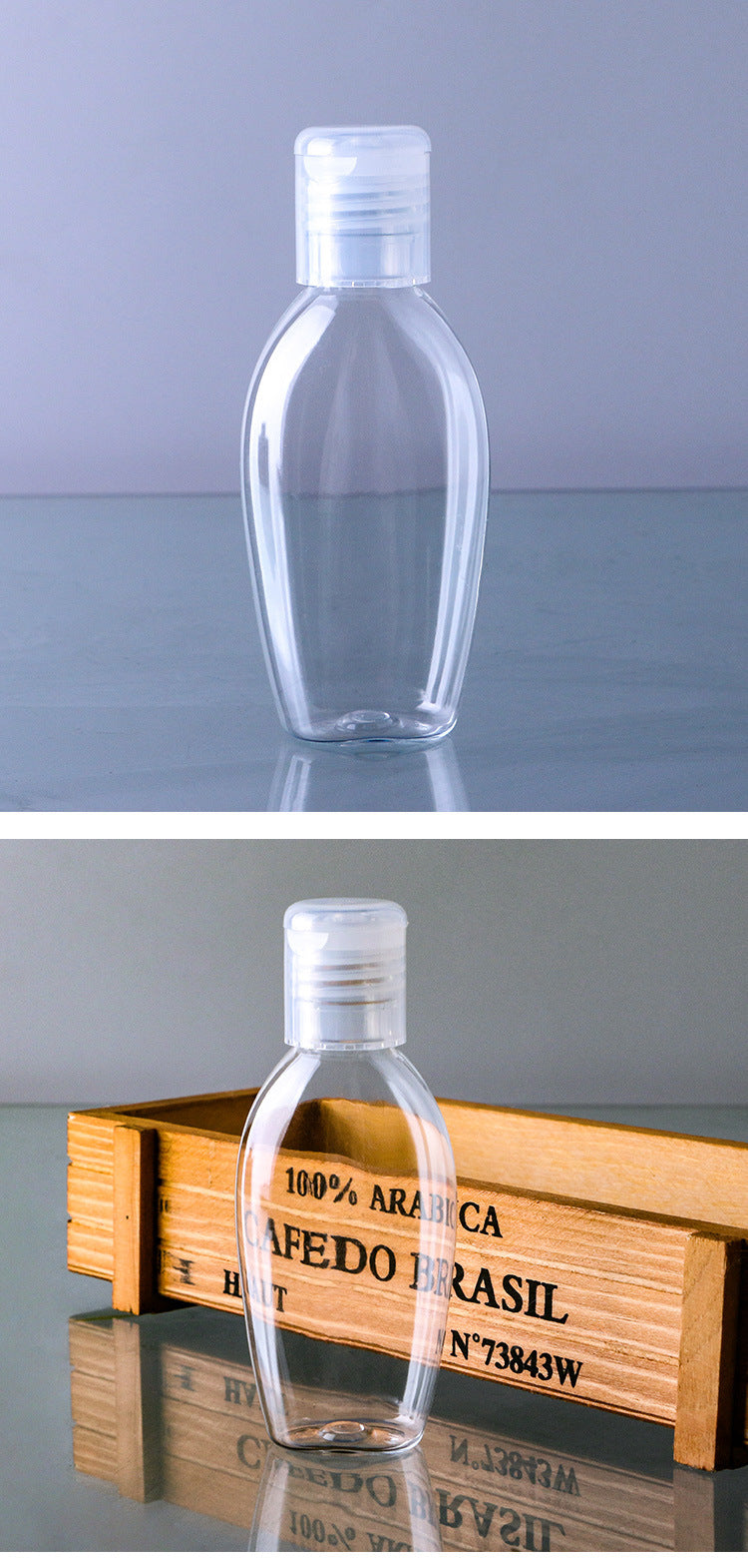 50ml transparent plastic packaging bottle alcohol lotion refill bottle alcohol disinfectant empty bottle sample sampling bottle