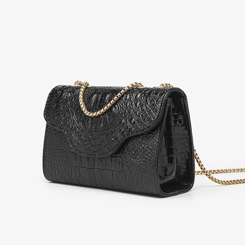 Welfare style fashionable crocodile pattern small square bag 2023 ladies bags cross-border women's bag wholesale versatile chain bag