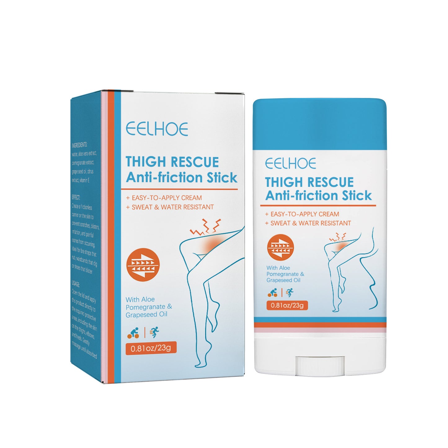 EELHOE thigh anti-friction stick leg heel lower arm skin protection waterproof and sweat-proof easy-to-apply cream