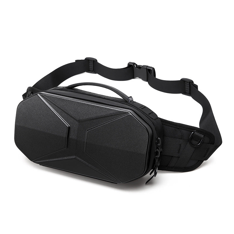 ozuko new sports men's waist bag functional PC hard shell crossbody bag men's trendy brand waterproof men's chest bag wholesale