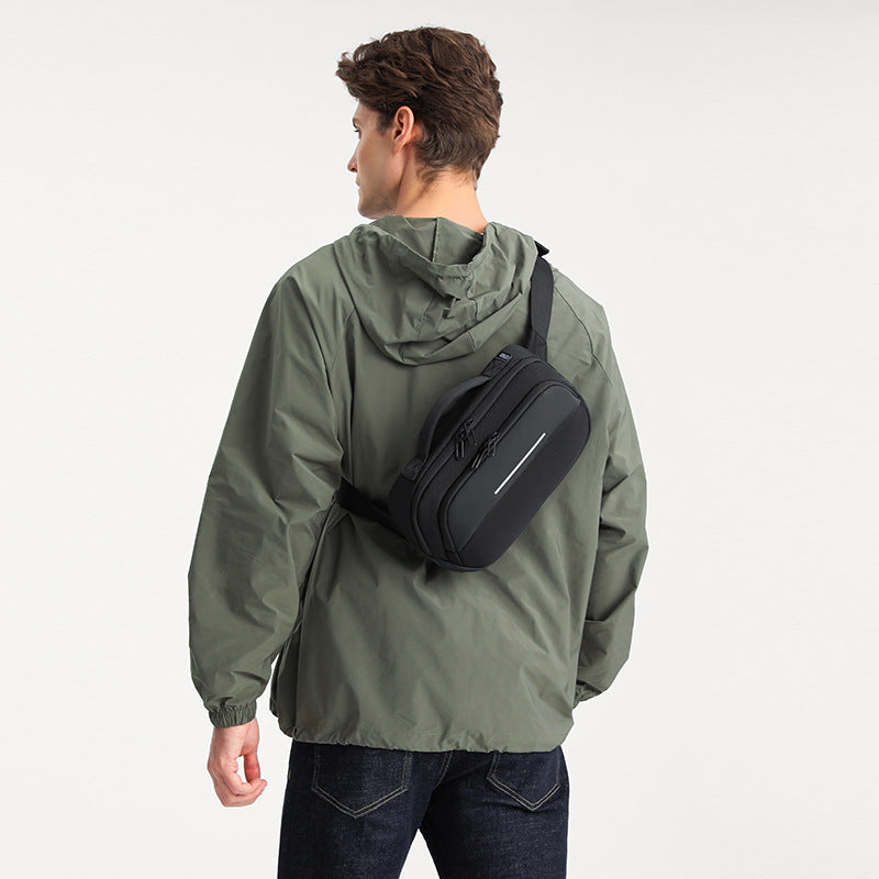 Ozuko new men's waist bag wholesale camouflage waterproof crossbody bag large capacity business men's crossbody chest bag