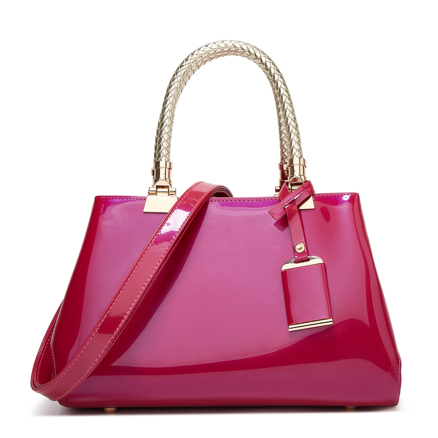 Patent leather women's bag 2023 spring and summer new glossy handbag European and American large-capacity cross-body women's fashion bride wedding bag