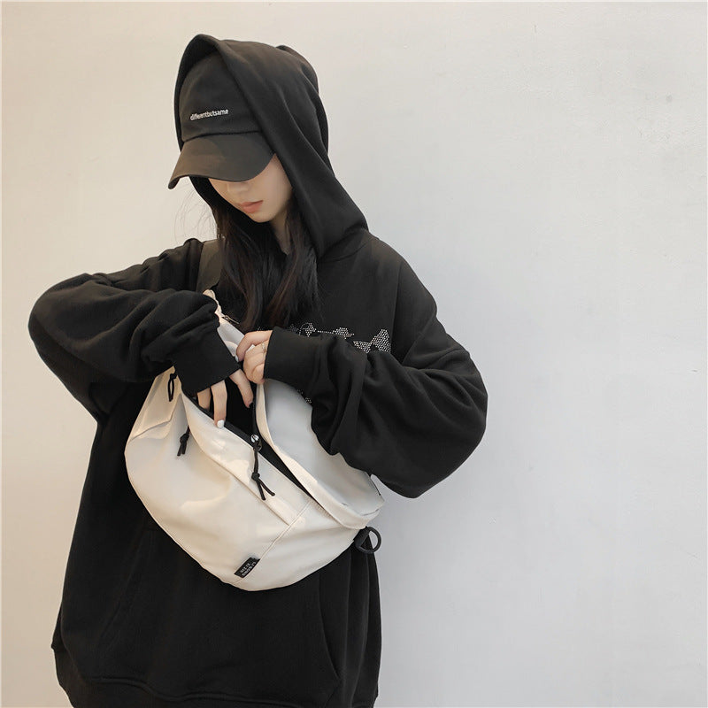 2023 New Korean Style Nylon Cloth Sports Chest Bag Men's Fashion Trendy Student Shoulder Crossbody Bag Waist Bag Women