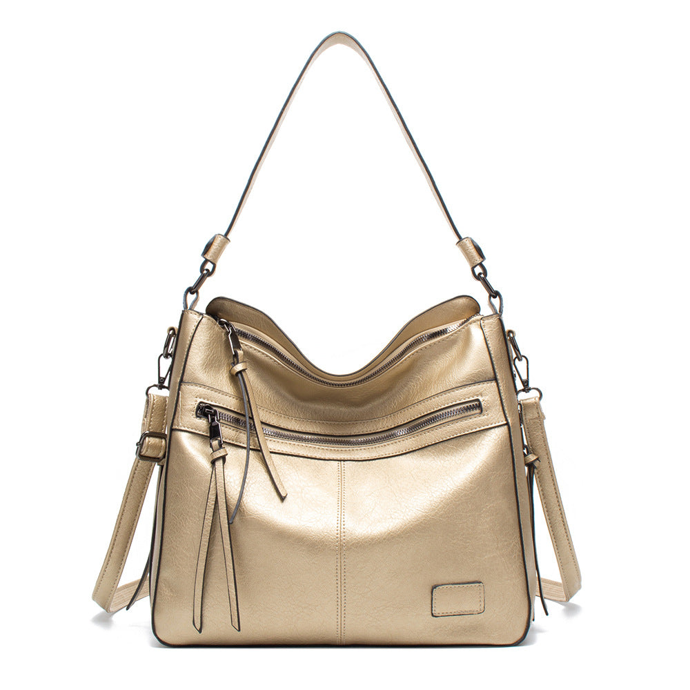 Cross-border bags, women's large-capacity tote bags, European and American simple portable shoulder bags, fashionable cross-body large bags, one-piece drop shipping