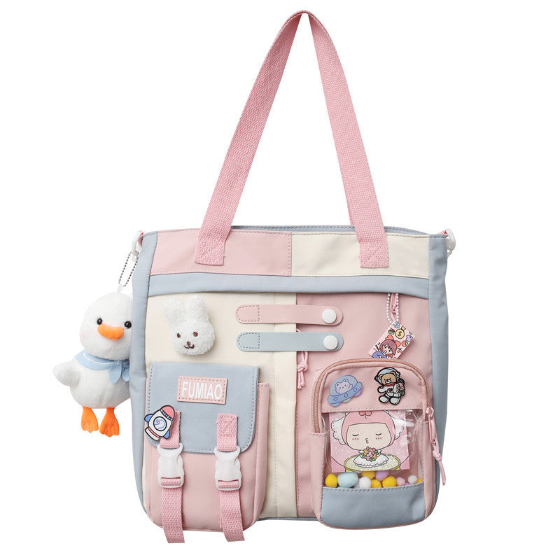 Contrast color backpack ins backpack wholesale Ruiying college student Korean style backpack large capacity middle school student schoolbag female