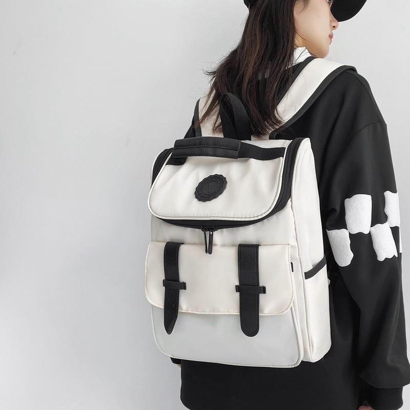 Wholesale school bags for high school students large capacity Korean style simple backpack men's new Ruiying Harajuku high school women's backpack