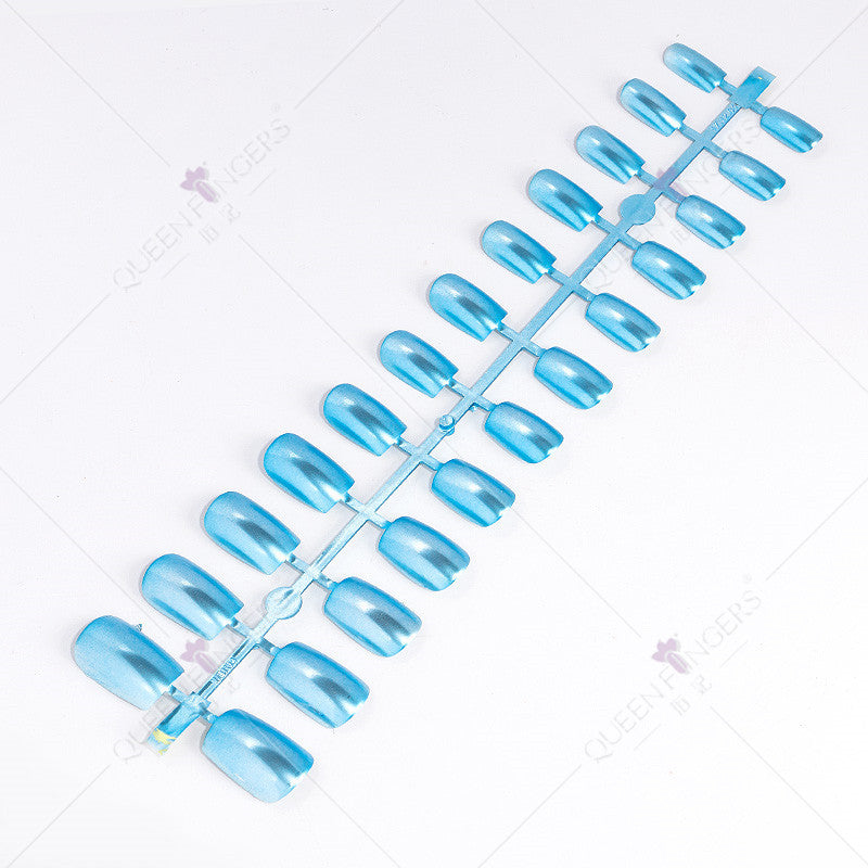 Zhifei manicure finished product 24 pieces of electroplated magic mirror Internet celebrity chameleon neon nail patches nail wear