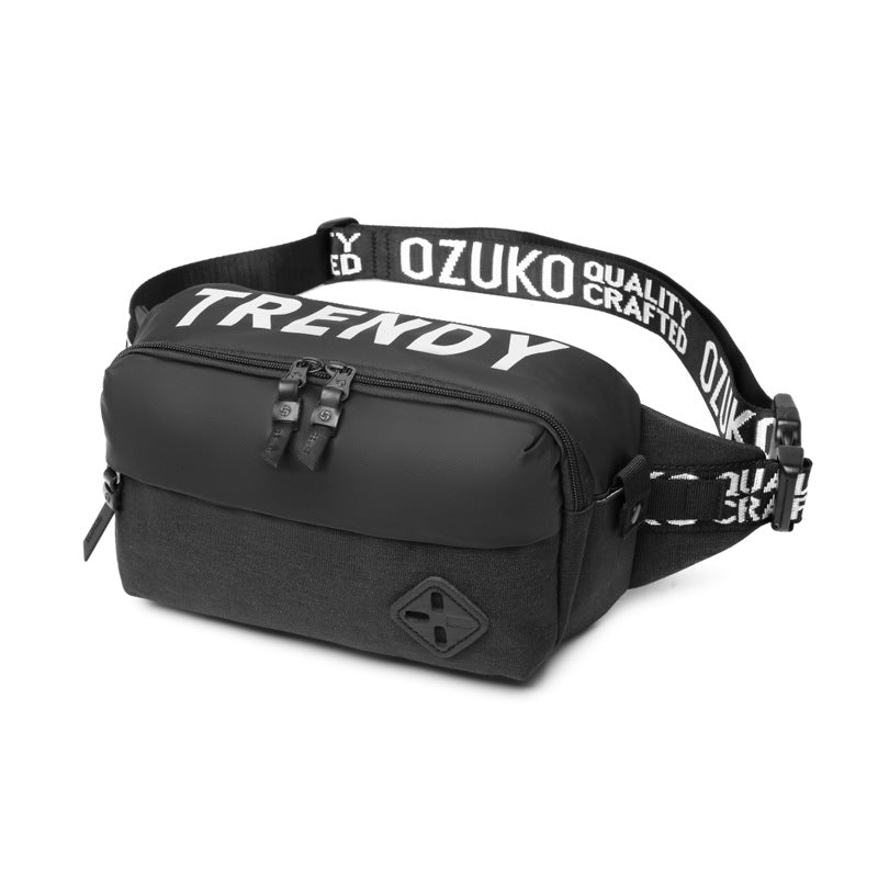 Ozuko's new sports crossbody waist bag, Korean style waterproof crossbody bag, trendy men's multifunctional trendy chest bag for men