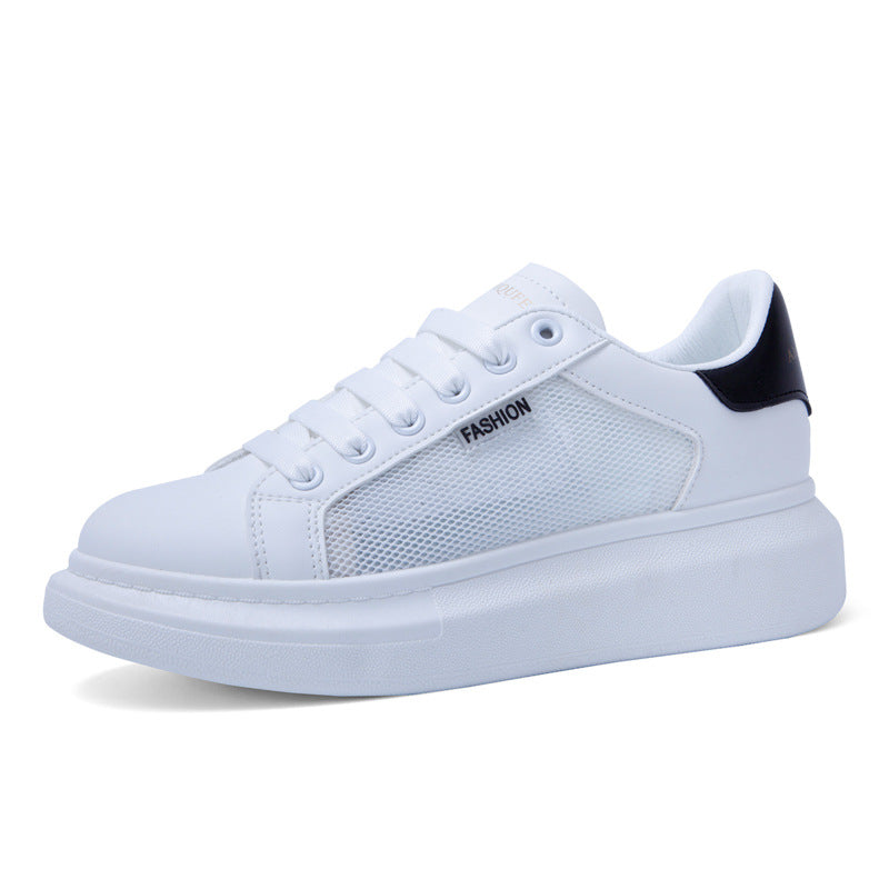 Mesh breathable သေးငယ်သောအဖြူဖိနပ်အမျိုးသမီး၏အထူအောက်ခြေအခေါင်းပေါက်ဘုတ်ဖိနပ်နွေရာသီကွက်သစ်ဖိနပ်အမျိုးသမီးကျောင်းသားပေါ့ပေါ့ဖိနပ်