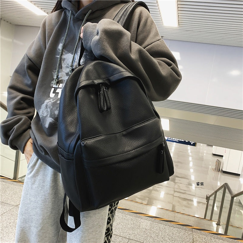School bag female Korean version Harajuku ulzzang high school college students junior high school students simple versatile campus backpack