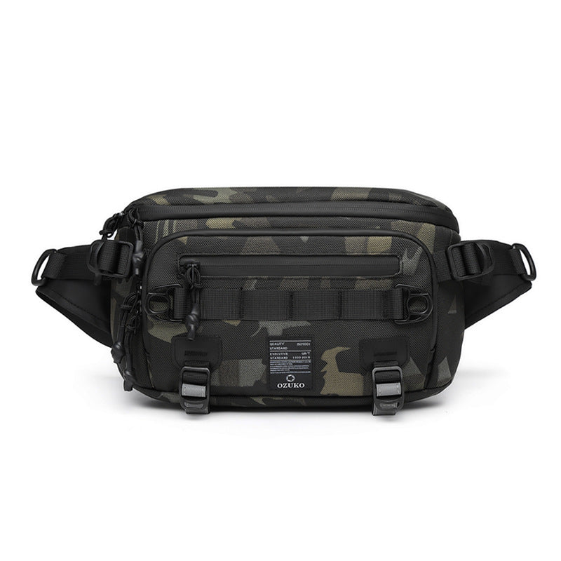 Ozuko new men's bag single shoulder crossbody bag outdoor trendy brand men's chest bag high-end men's waist bag wholesale