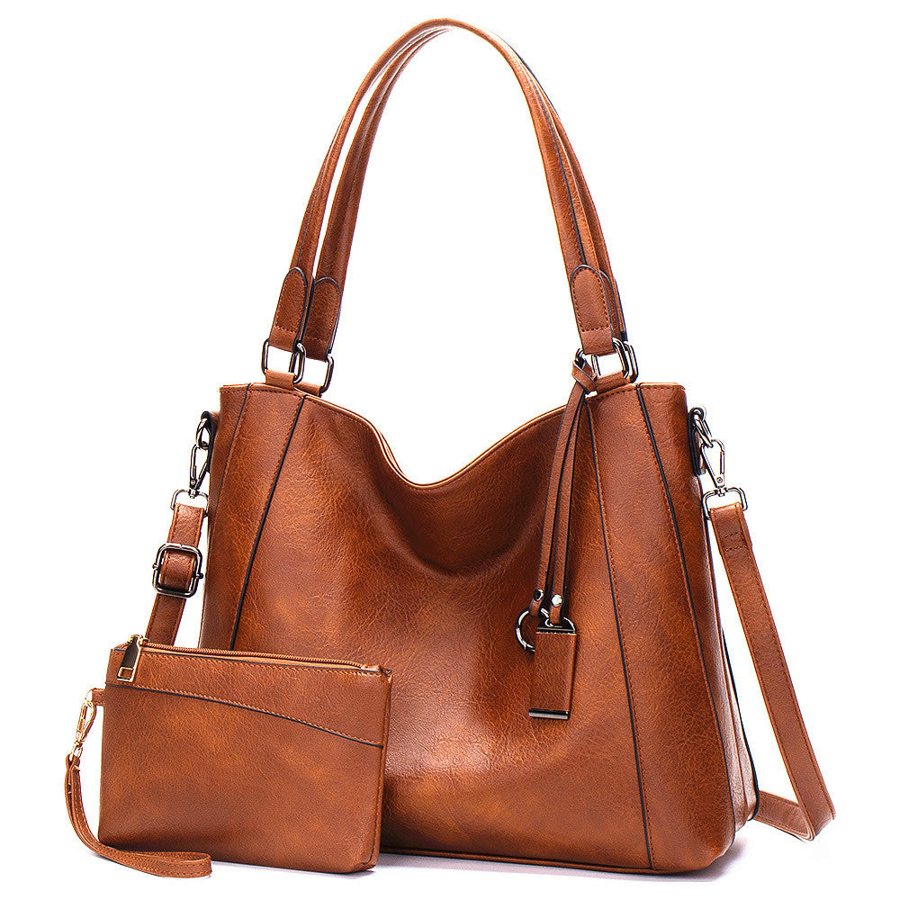 Hand-held 2023 spring and summer new women's bags, foreign trade mother-in-law bags, European and American fashion crossbody large-capacity bags, soft leather hobo bags