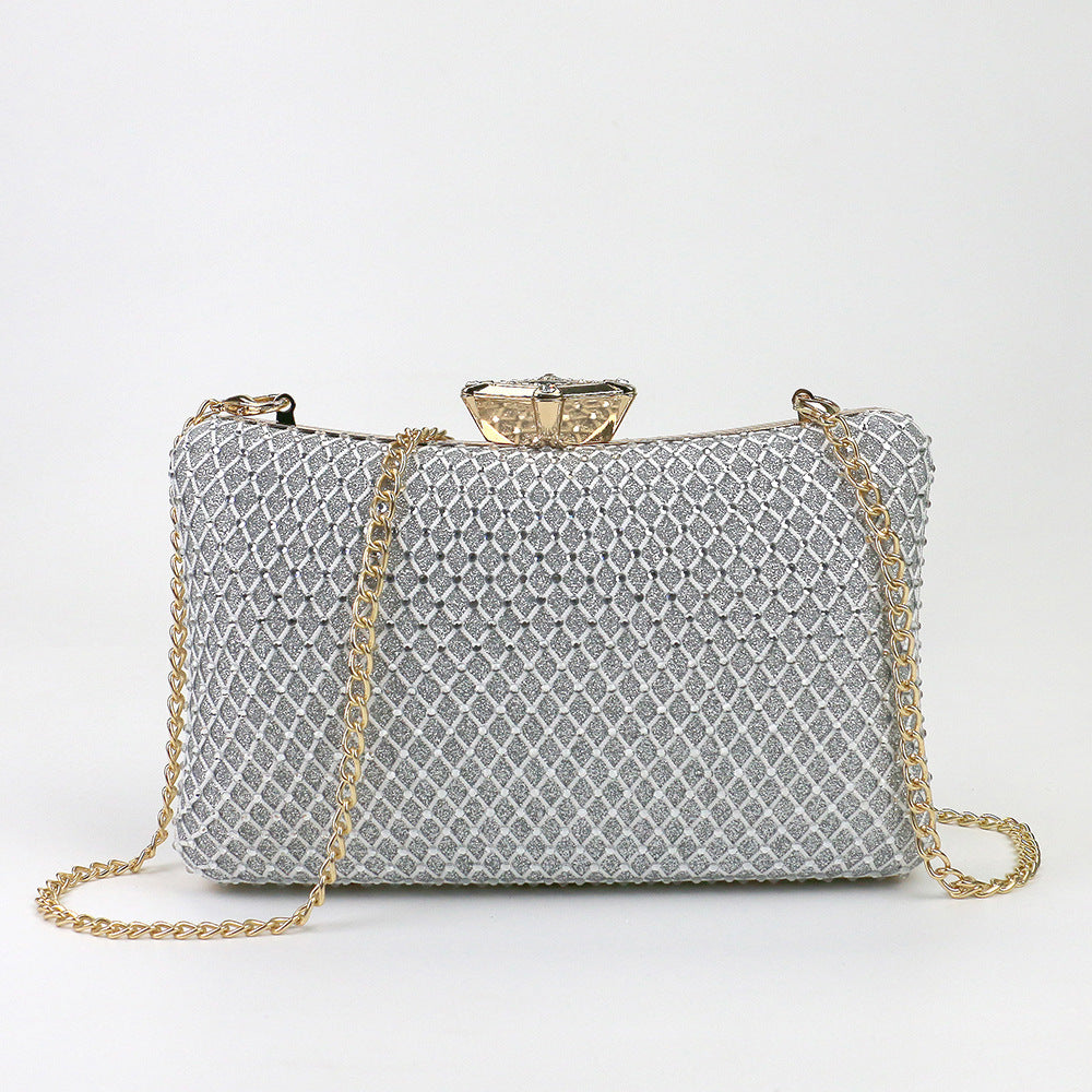 New style socialite rhinestone shiny evening bag clutch bag evening bag bridal bag chain crossbody banquet dress bag