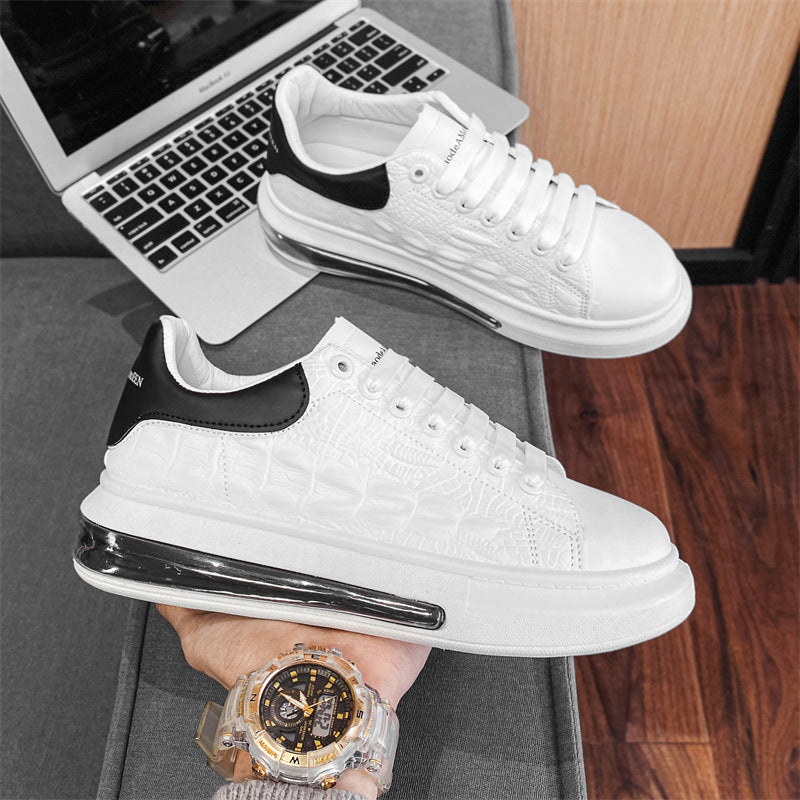 2022 new spring men's air cushion white shoes all-match casual sports crocodile pattern men's shoes 8907
