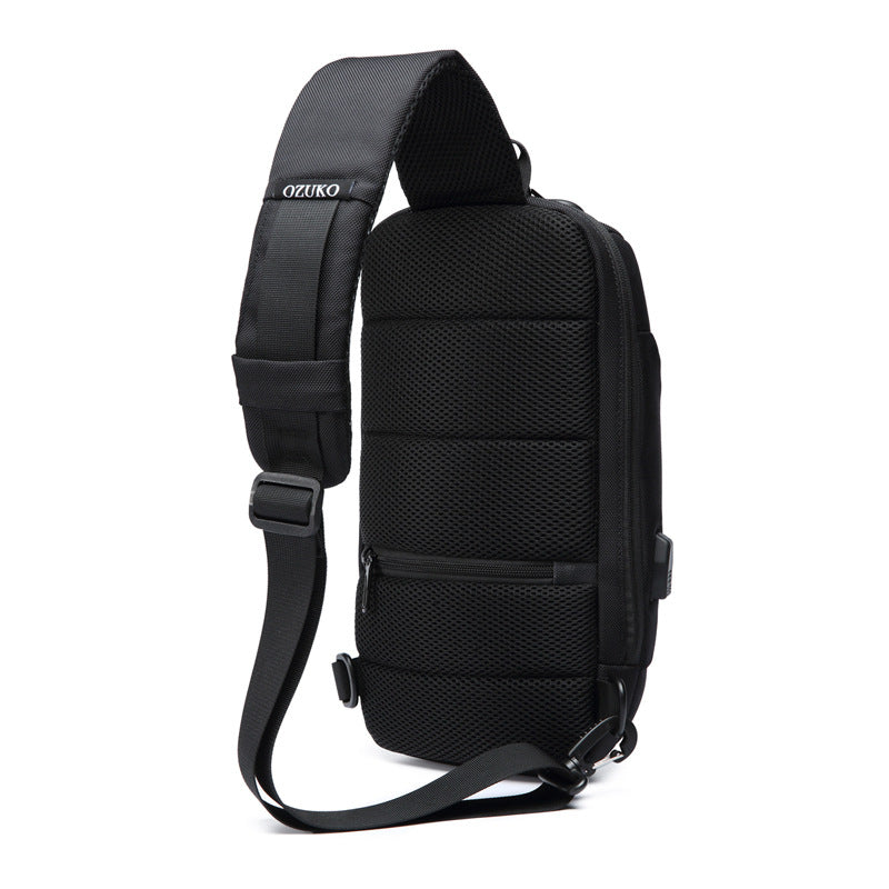 ozuko new men's chest bag trendy sports crossbody bag men's outdoor tactical waterproof men's bag shoulder bag