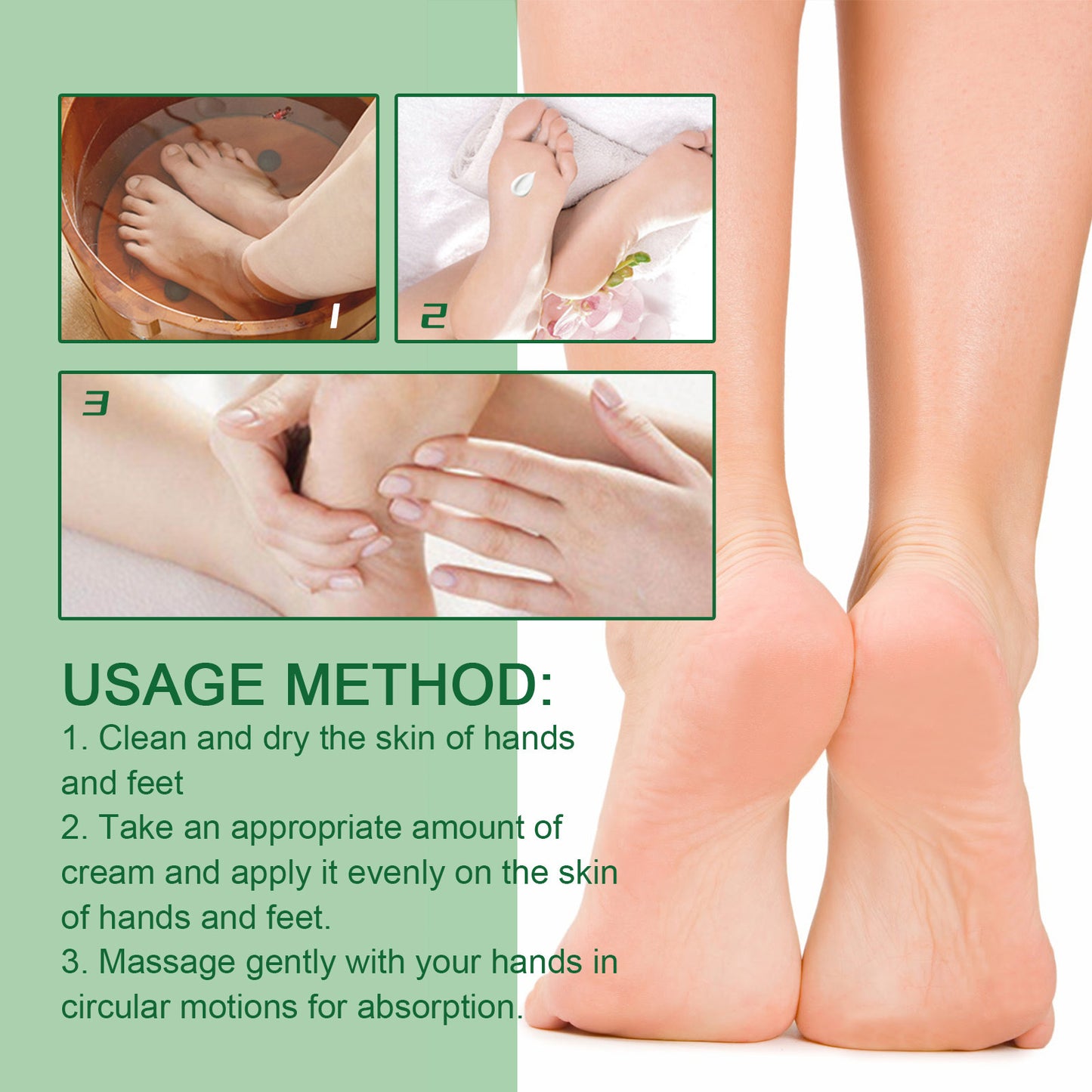 OUHOE Cracked Heel Care Cream Repairs Heel Peeling, Prevents Dry and Cracked Feet, Moisturizing Care Cream
