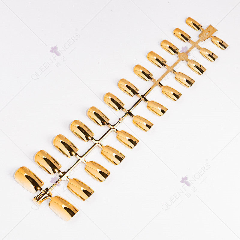 Zhifei manicure finished product 24 pieces of electroplated magic mirror Internet celebrity chameleon neon nail patches nail wear