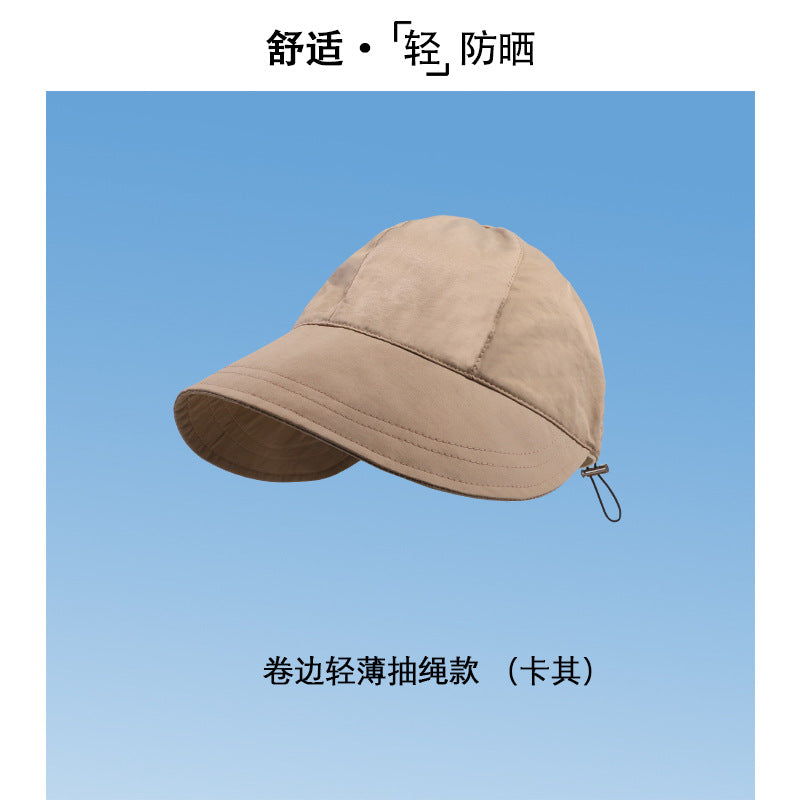 防晒帽速干夏季遮阳小众渔夫帽女时尚防紫外线太阳帽子