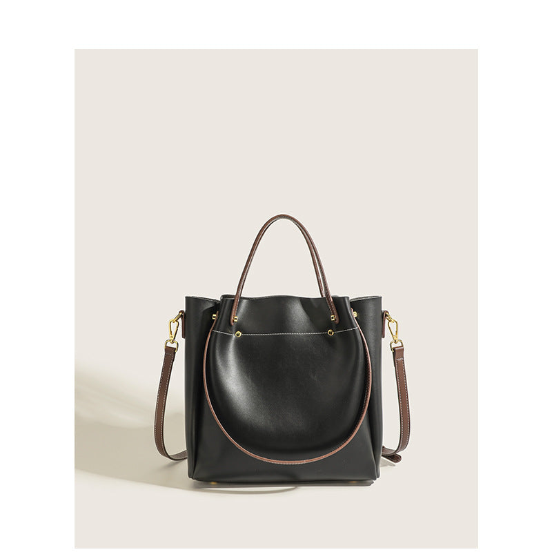 Women's Bags 2023 New Trendy Large Capacity Bucket Bag Women's Shoulder Crossbody Bag Fashionable and Versatile Contrast Color Handbag
