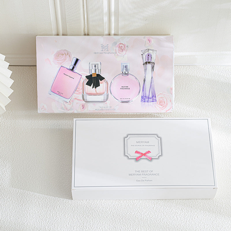 New classic women's four-piece perfume set, reverse Paris long-lasting fragrance, elegant, fresh floral and fruity fragrance