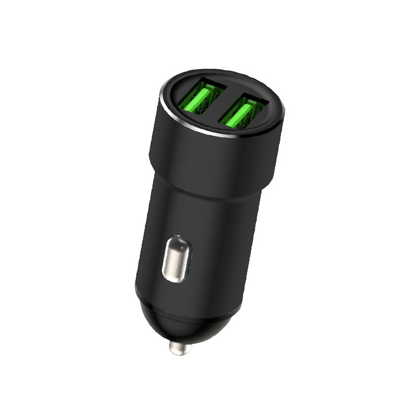 乐糖3.4A快充迷你车充双USB输出铝合金属汽车点烟器车载5V充电器