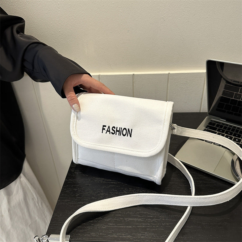 Popular women's bags 2023 new shoulder bag Korean style fashionable simple canvas bag crossbody bag foreign trade dropshipping