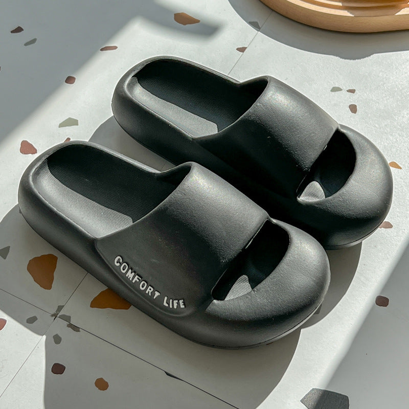 2023 Spring New Baotou Anti-collision Thick-soled Slippers Female Couples Stepping on Shit Feeling Wearing Non-slip EVA Sandals and Slippers Men