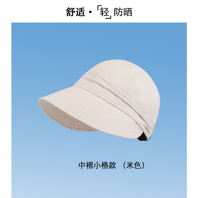 防晒帽速干夏季遮阳小众渔夫帽女时尚防紫外线太阳帽子