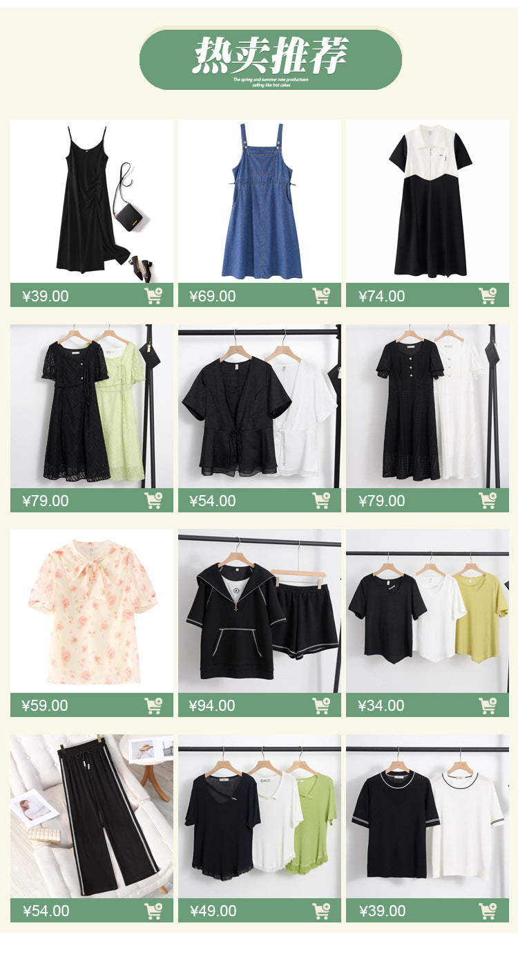 Zhirun large size women's fat mm careful machine slit T-shirt casual all-match short-sleeved round neck top 2023 summer 18336
