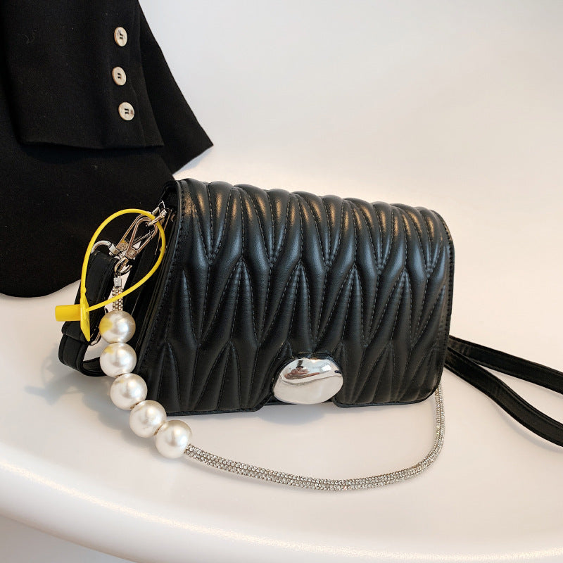 Bags for women 2023 new handbags Korean style fashion rhombus bag chain shoulder bag Miao pleated bag crossbody bag for women