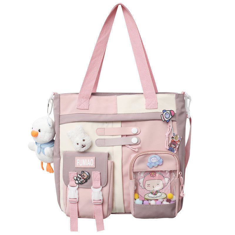 Contrast color backpack ins backpack wholesale Ruiying college student Korean style backpack large capacity middle school student schoolbag female