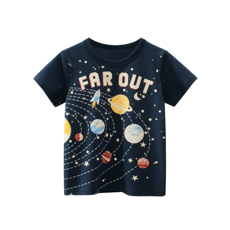 27kids European and American children's clothing summer new boys' short-sleeved T-shirt wholesale baby clothes manufacturers a consignment