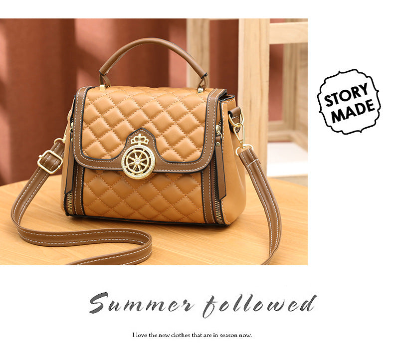 2022 Autumn and Winter New Women's Bag Shilairun Diamond Embroidery Thread Internet Celebrity Contrast Color Sweet Texture Western Style Crossbody Bag