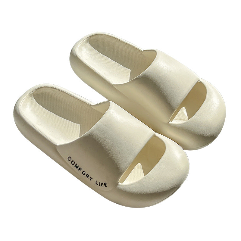 2023 Spring New Baotou Anti-collision Thick-soled Slippers Female Couples Stepping on Shit Feeling Wearing Non-slip EVA Sandals and Slippers Men