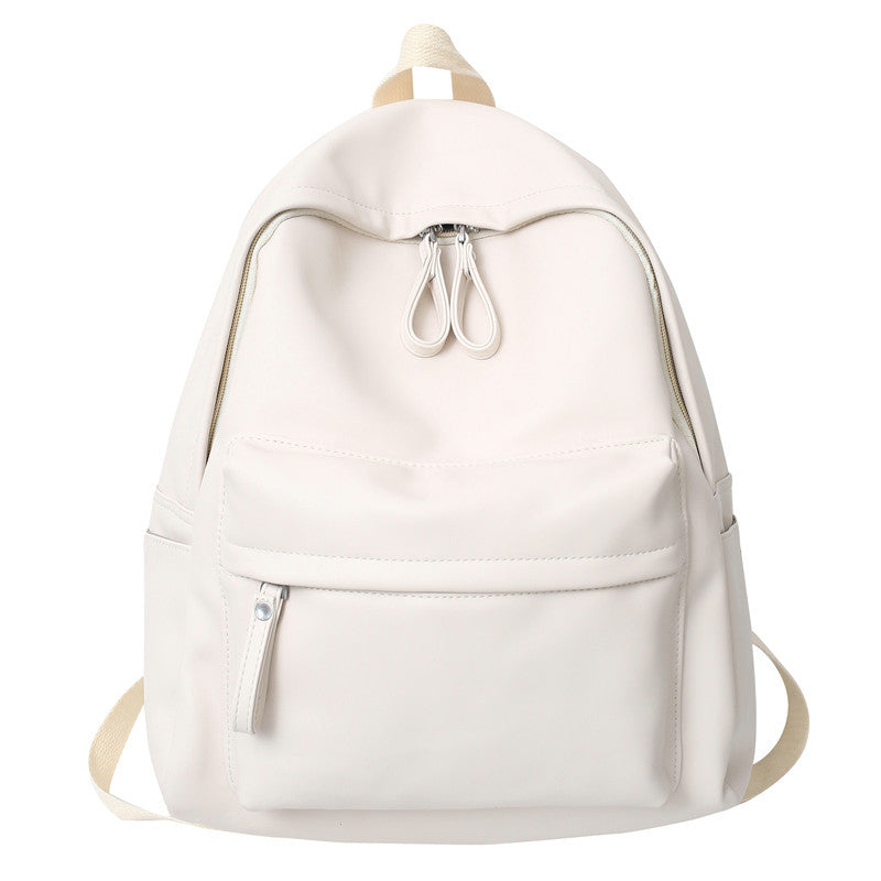 Backpack for women, Korean style Harajuku college student schoolbag, junior high school student simple solid color large capacity student backpack