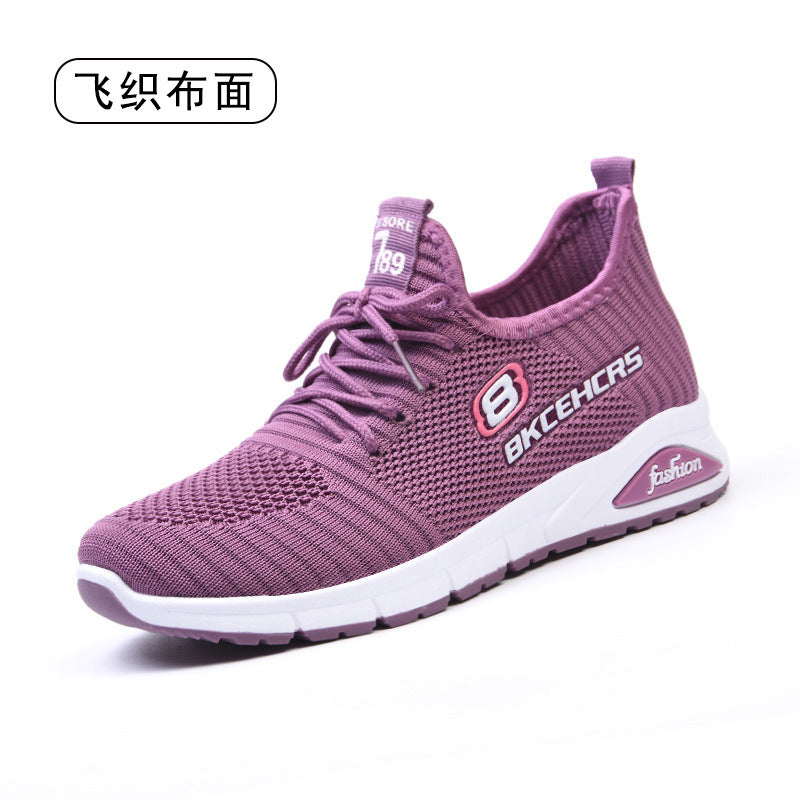 鞋子女2023新款潮流飞织单鞋外贸女鞋软底shoes休闲运动鞋女