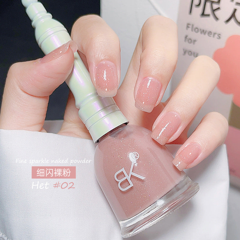bk no-bake, non-peelable, long-lasting, quick-drying, water-based nail polish, ice-clear jelly, no odor, available for pregnant women and students, wholesale